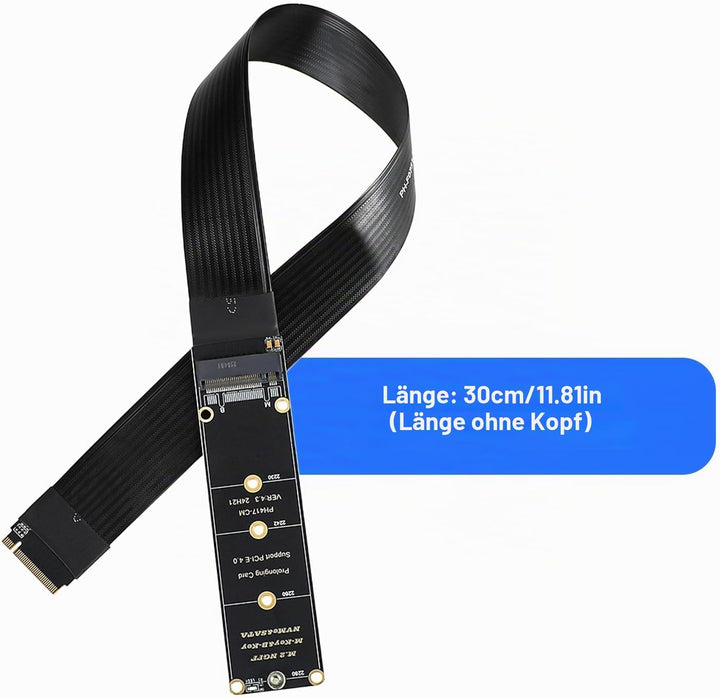 eMagTech NGFF M-Key NVME Stecker auf Buchse PCI-E 4.0 Verlängerungskabel für Motherboard SSD 2230 22