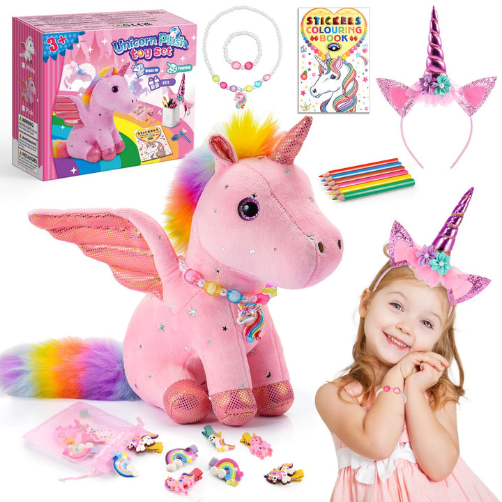 Einhorn Geschenke für Mädchen, Einhorn Spielzeug ab 4 5 6 7 8 Jahre Mädchen Kuscheltier Geschenke (R