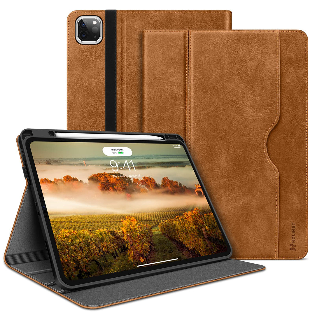HOLIMET Hülle für iPad Pro 12.9 Zoll 2022/2021/2020/2018 (6./5./4./3. Generation) mit Stifthalter, P