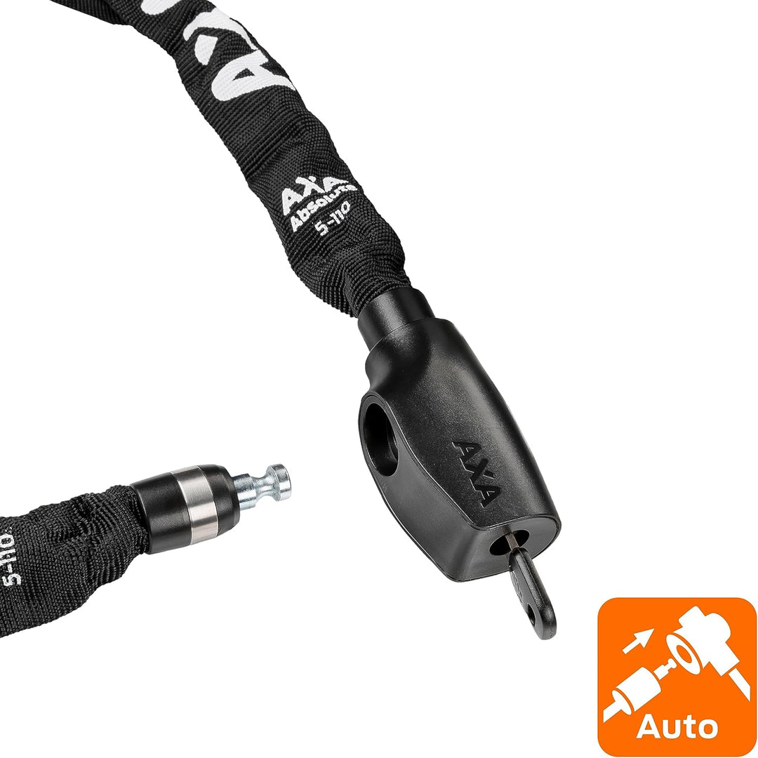 AXA Absolute 5-110 Kettenschloss – Länge 110 cm – Sicherheitsstufe 7 – Stahlglieder 5 mm – Hohe Sich