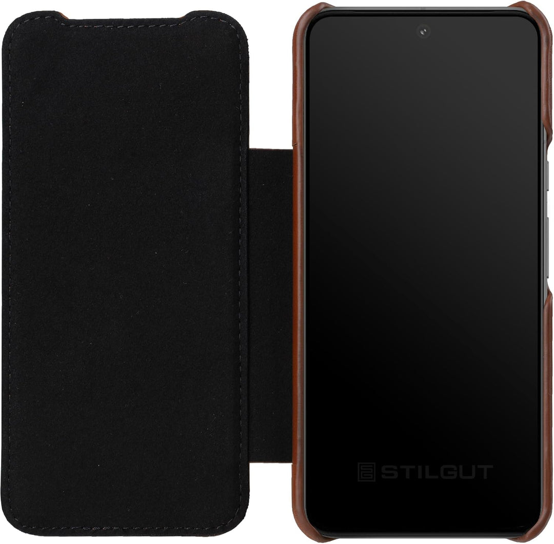 STILGUT Book Case kompatibel mit Google Pixel 8 Hülle aus Leder, Lederhülle, Klapphülle, Handyhülle