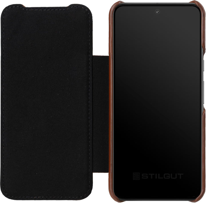 STILGUT Book Case kompatibel mit Google Pixel 8 Hülle aus Leder, Lederhülle, Klapphülle, Handyhülle