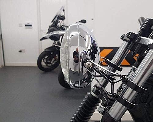 Motorrad 7.7" Chrom Frontscheinwerfer 12V 55W für Cafe Racer & Scrambler - Schale