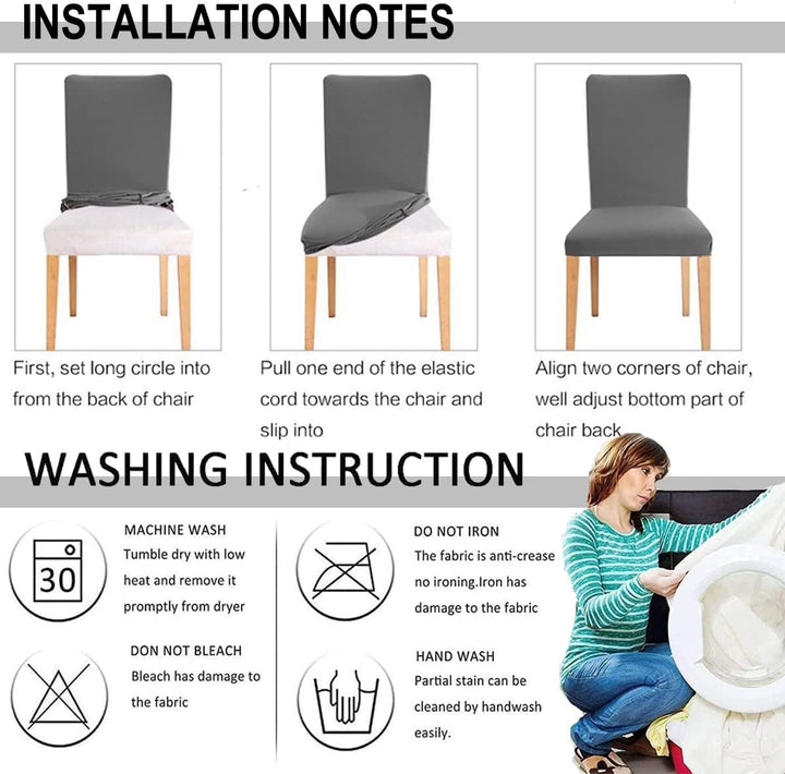HZDHCLH Stuhlhussen 4er Set Stuhlbezüge Stretch abnehmbar, waschbar, Esszimmerstuhl-Schutzsitz für H