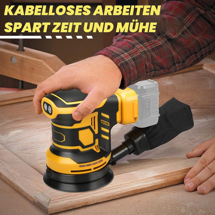 Exzenterschleifer für DeWalt 20V Akku(no Akku),125mm Schleifmaschine, 3 Geschwindigkeiten 7,000-11,0