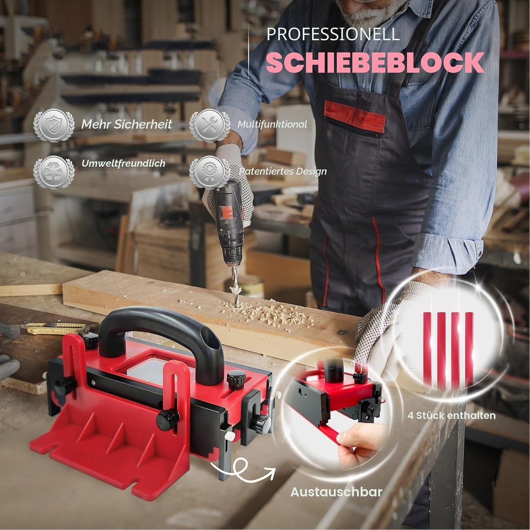 FTVOGUE Einstellbarer Tischsäge -Druckblock, Transparentes Fenster, Nicht -Schlupfstreifen, Multi -R
