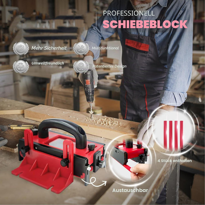 FTVOGUE Einstellbarer Tischsäge -Druckblock, Transparentes Fenster, Nicht -Schlupfstreifen, Multi -R