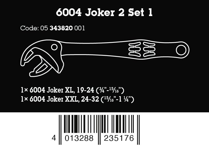 Wera 05343820001 6004 Joker 2 Set 1 Selbstjustierender Maulschlüssel-Satz, 2-teilig