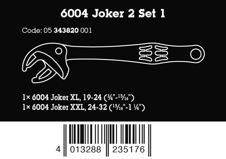 Wera 05343820001 6004 Joker 2 Set 1 Selbstjustierender Maulschlüssel-Satz, 2-teilig