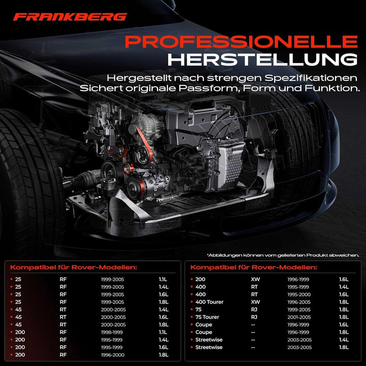Frankberg Spannrolle Riemenspanner Kompatibel mit Freelander L314 Soft Top LN MG 6 ZR ZS ZT 200 XW R