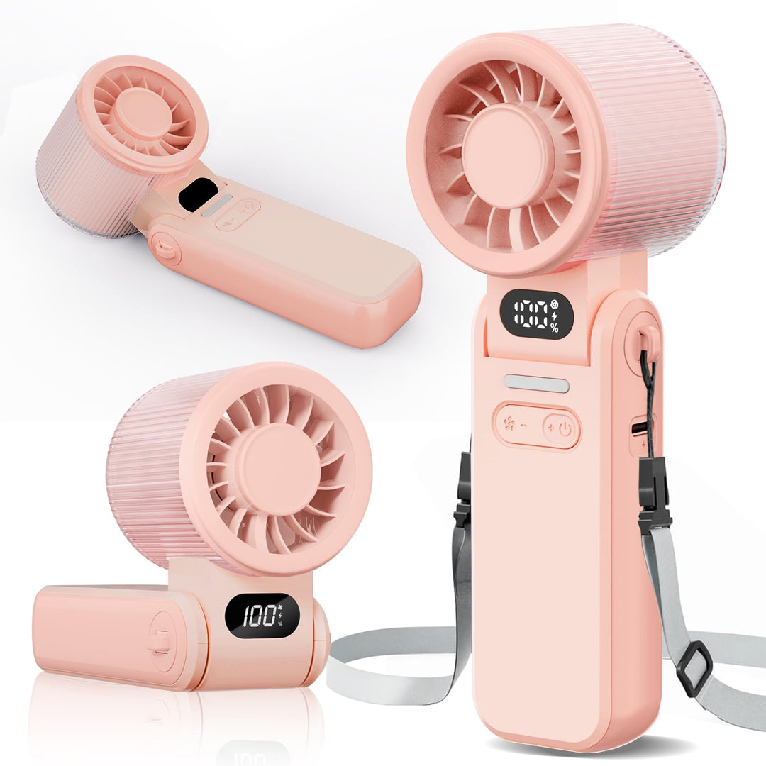 Handventilator Tragbarer Mini Ventilator mit 100 Stufen, USB Ventilator Wiederaufladbarer Akku, 3-in
