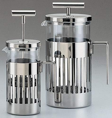 Alessi 9094/3 - Pressofilter aus Edelstahl 18/10 Glänzend Poliert und Hitzebeständigem Glas, 3 Tasse