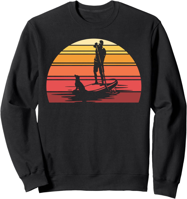 Wassersport Paddler SUP Retro Hunde Stand Up Paddling Sweatshirt