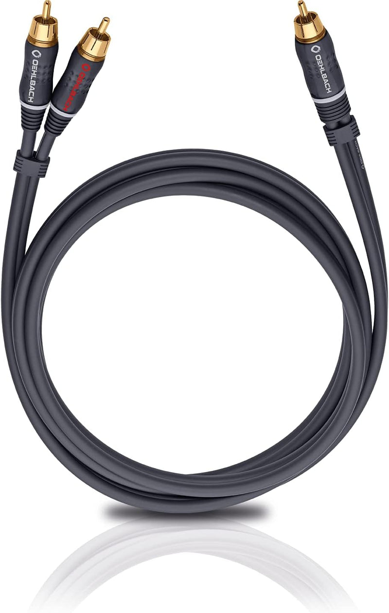 Oehlbach BOOOM - Subwoofer Y-Cinch-Kabel (2 x Cinch auf 1 x Cinch, druckvolle Basswiedergabe & effek