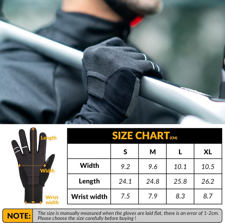 ROCKBROS Fahrradhandschuhe Herren Damen Radsporthandschuhe Winddichte Touchscreen Handschuhe rutschf