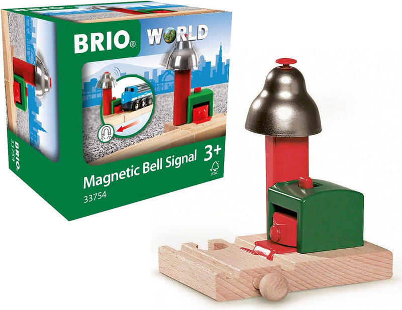 BRIO 33698 - Grüner Kranwagen mit Anhänger und Fracht & World 33754 Magnetisches Glockensignal - Eis