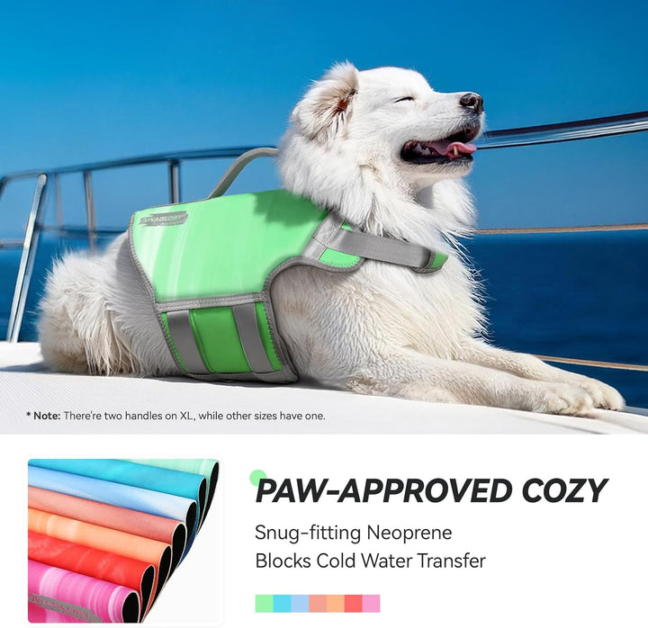VIVAGLORY Neoprene Schwimmweste Hund, Rettungsweste Hund für Bootfahren, Schwimmweste, Schwimmhilfe