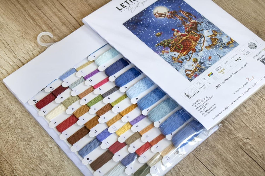 Letistitch Leti958 Kreuzstich Set, Mehrfarbig, 40x30cm