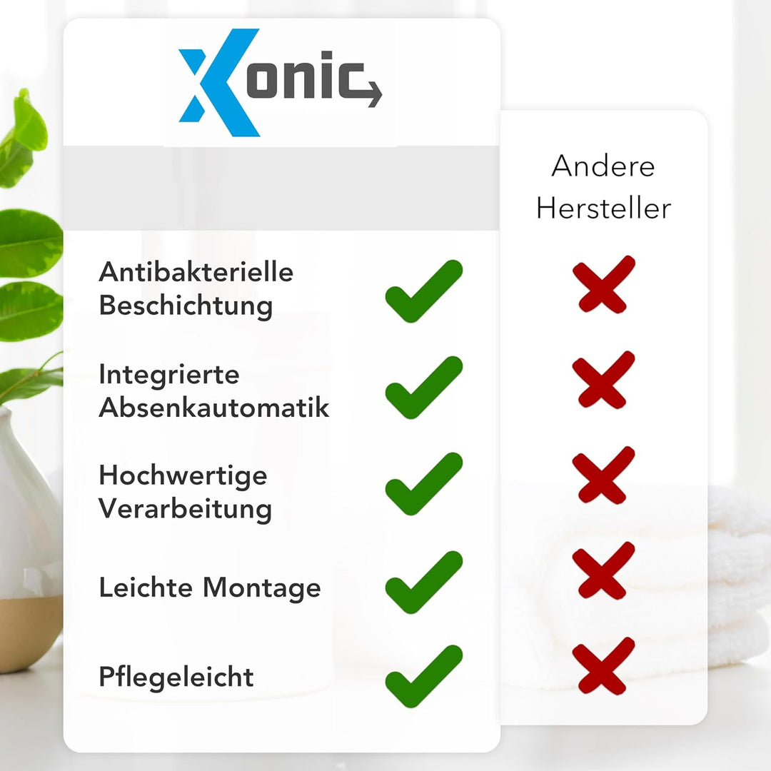 Xonic Design WC-Sitz - Premium Klo-Deckel - Toilettensitz mit Absenkautomatik - hochwertige Klobrill