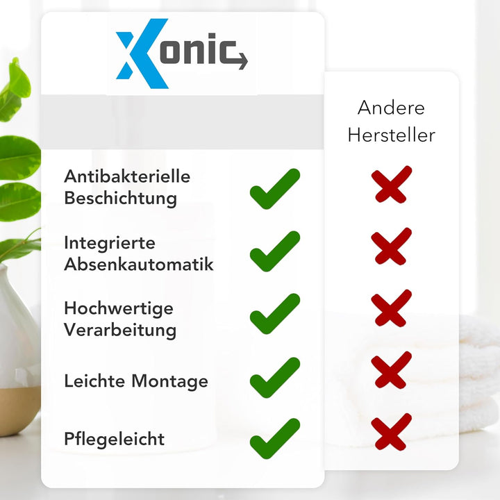 Xonic Design WC-Sitz - Premium Klo-Deckel - Toilettensitz mit Absenkautomatik - hochwertige Klobrill
