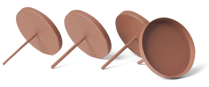 Novaliv 4X Kerzenpick flach 8cmROST Kerzenpick Metall rund für Adventskranz Kerzenständer Kerzenpin