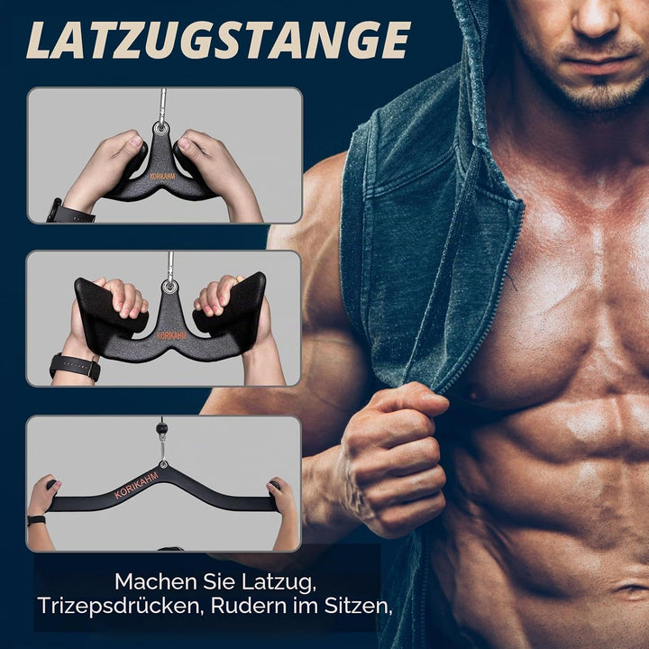 Ergonomic Design Lat Pull down Bar Grip Handle, Lat Pulldown Attachments, Strength Trainer for Athle