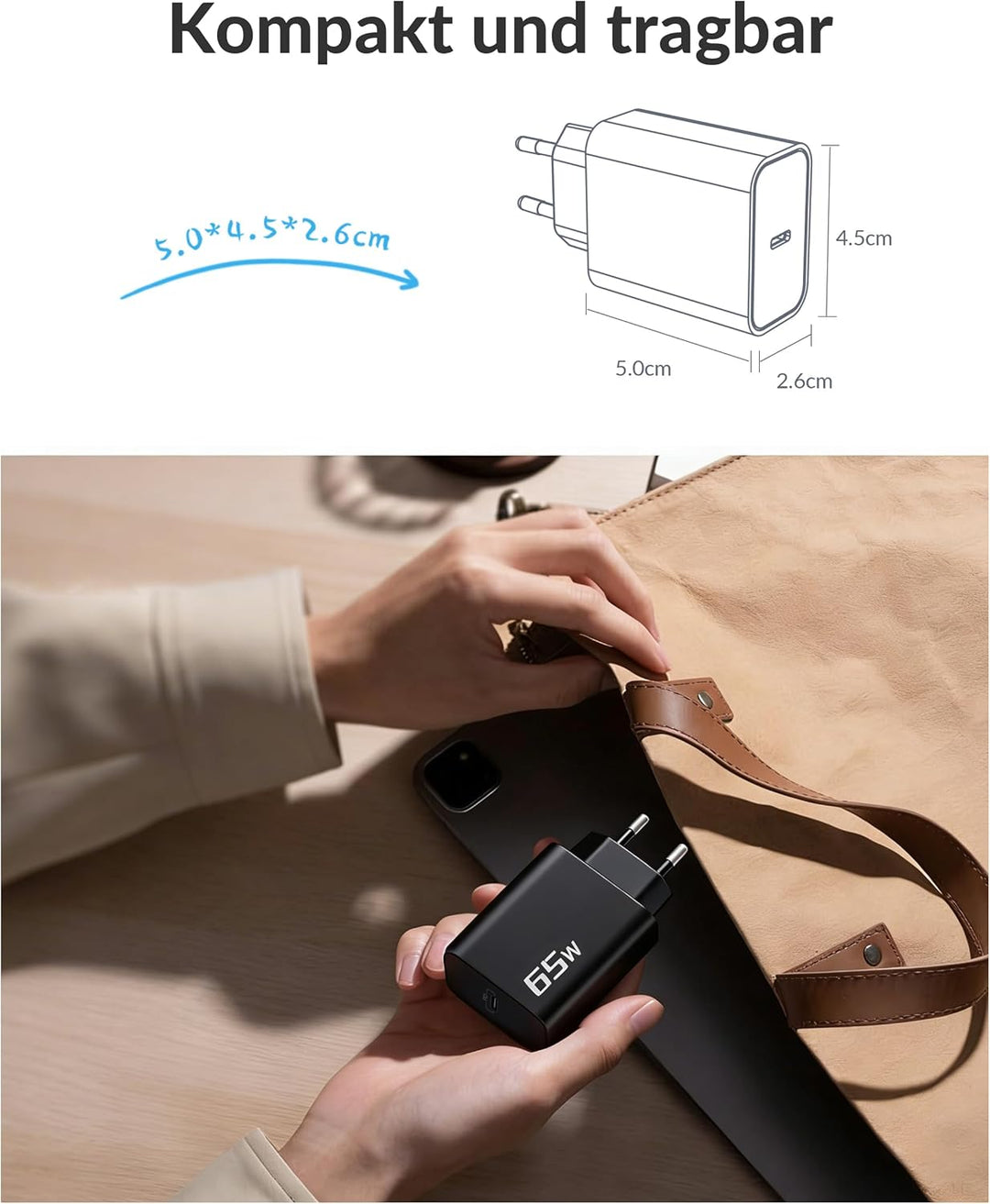 65W Ladegerät USB C Schnellladekabel für Samsung S26 S25 S24 S23 Ultra, Lenovo ThinkPad Dell HP Lapt