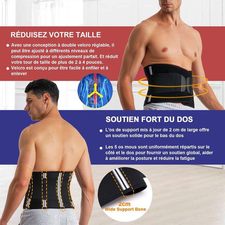 Chumian Schwitzgürtel, Bauchweggürtel, für Herren, Schlankheitsgürtel, flacher Bauch, Neopren, Sport