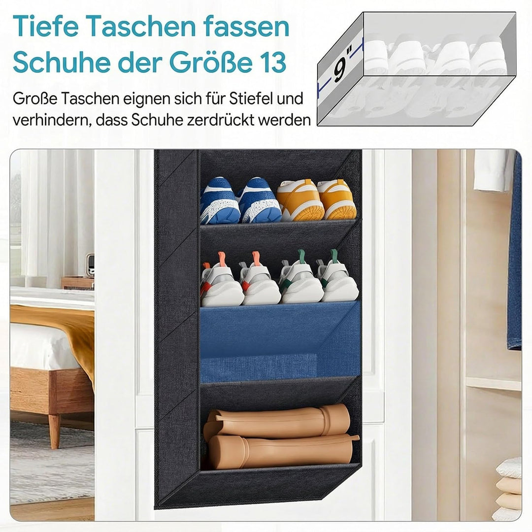 MISSLO Oxford Tür Schuhorganizer Hängend mit 10 Ebenen Grossen Taschen, Platzsparend Tür Organizer f