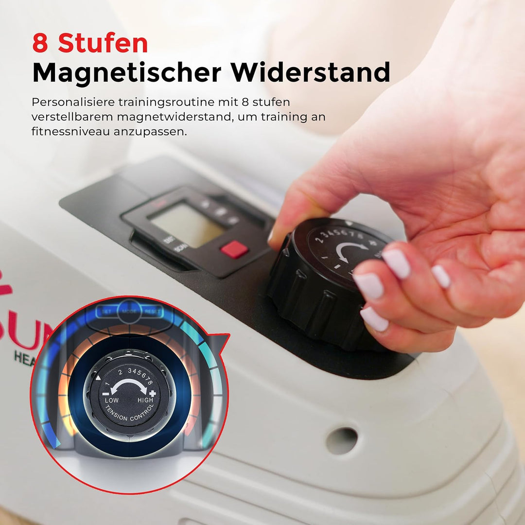 Sunny Health & Fitness Smart-Heimtrainer, Untertisch-Mini-Pedaltrainer mit Doppelfunktion für Senior
