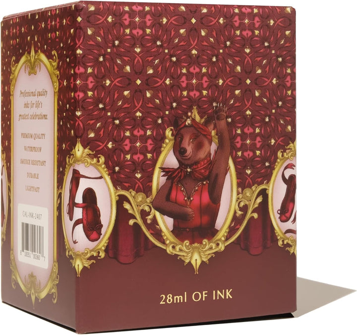 Ferris Wheel Press, Calligraphy Ink, Deep burgundy with gold shimmer, 28ml