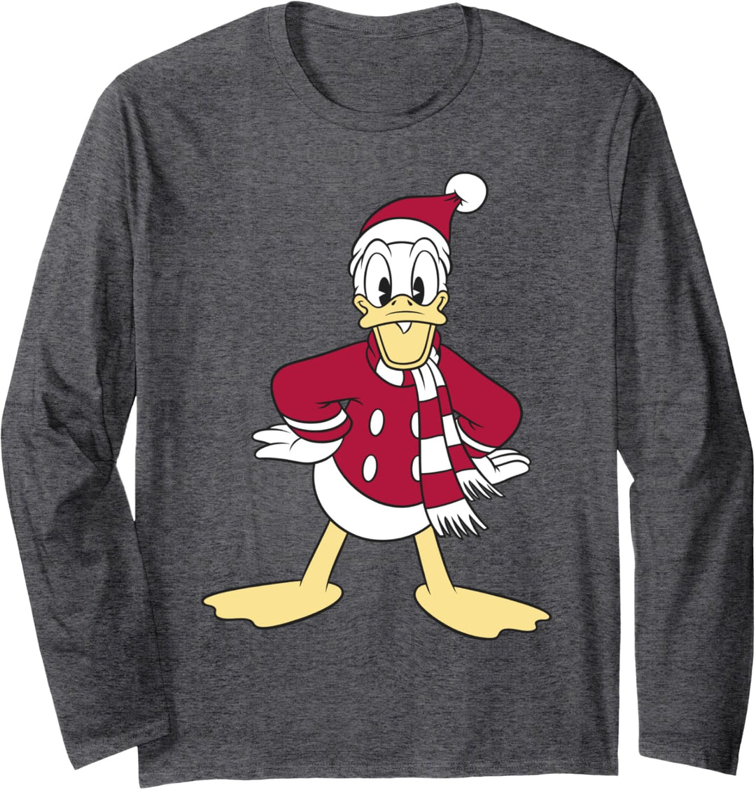 Disney Mickey And Friends Weihnachten Donald Duck Santa Hat Langarmshirt