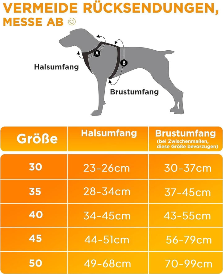 Hundegeschirr - Reflektierendes Hundegeschirr für kleine bis grosse Hunde - Anti Zug Hundegeschirr g