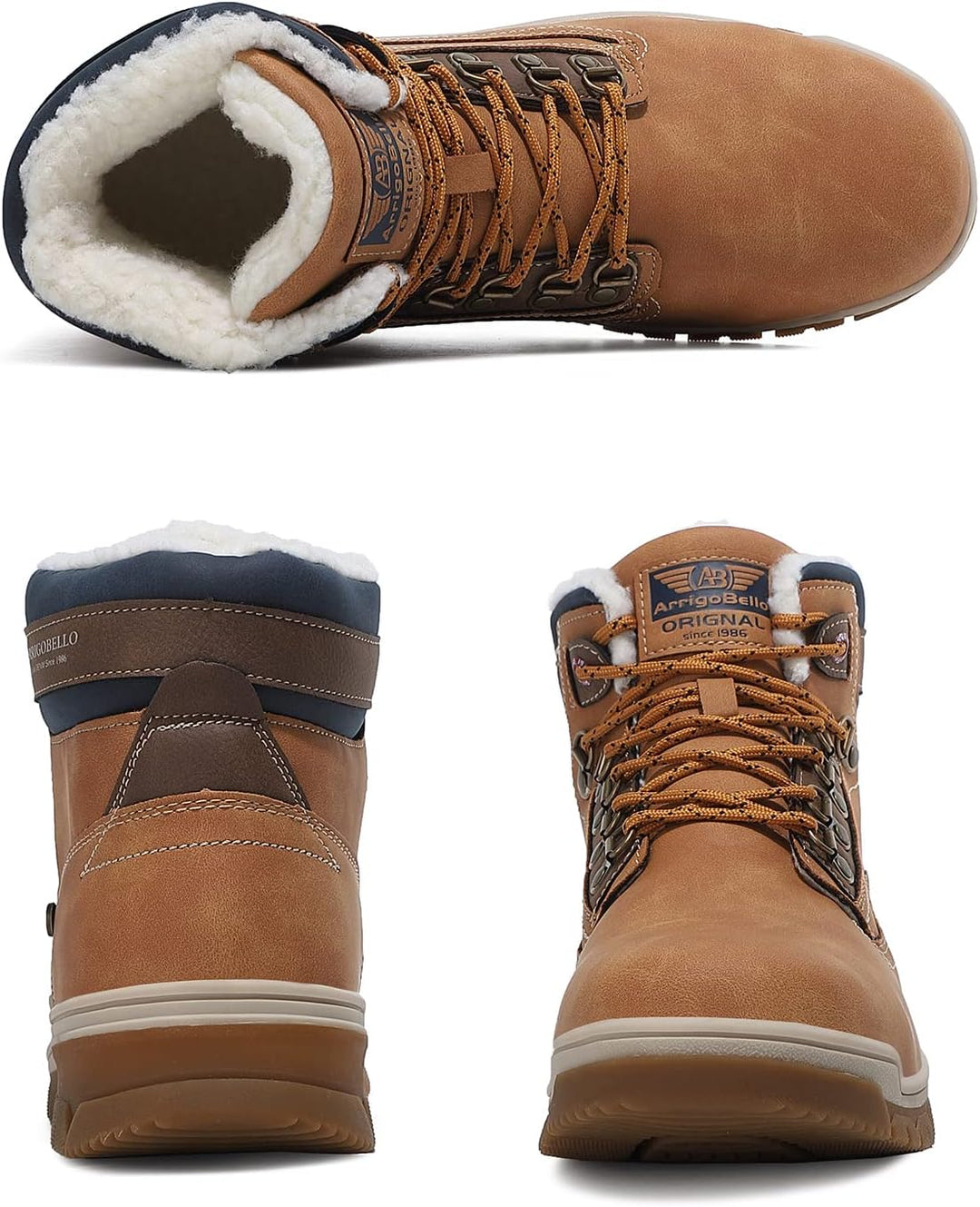 ARRIGO BELLO Winterstiefel Herren Winterschuhe Gefüttert Rutschfeste Warm Stiefel Gemütlich Trekking