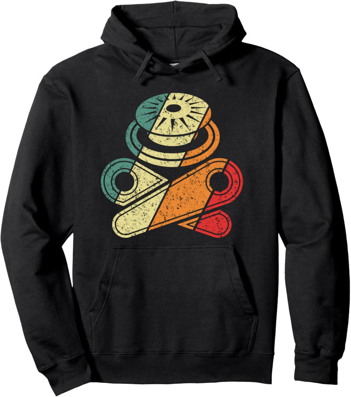 Klassisches Retro Flipper Design Geschenk - Totenkopf Bumper Pullover Hoodie