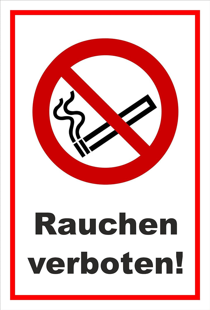 Melis Folienwerkstatt Schild - Rauchen verboten - 60x40cm - Bohrlöcher - 3mm Aluverbund – S00355-005