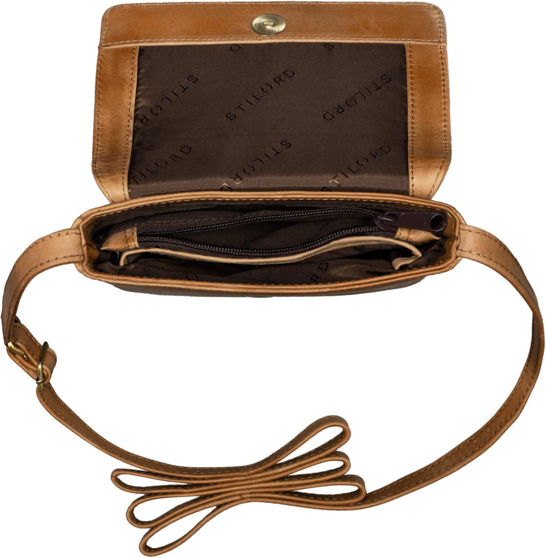 STILORD 'Audrey' Handtasche Damen Leder Klein Elegante Umhängetasche für Frauen Mini Crossbody Bag S