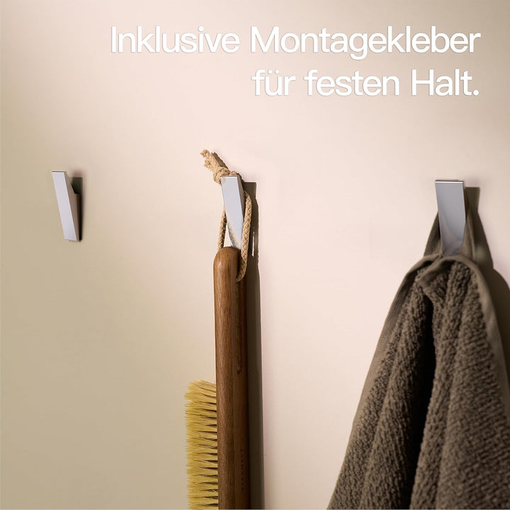 Designfabrik Hamburg Klebehaken extra stark | Haken selbstklebend | Wandhaken | Handtuchhalter ohne