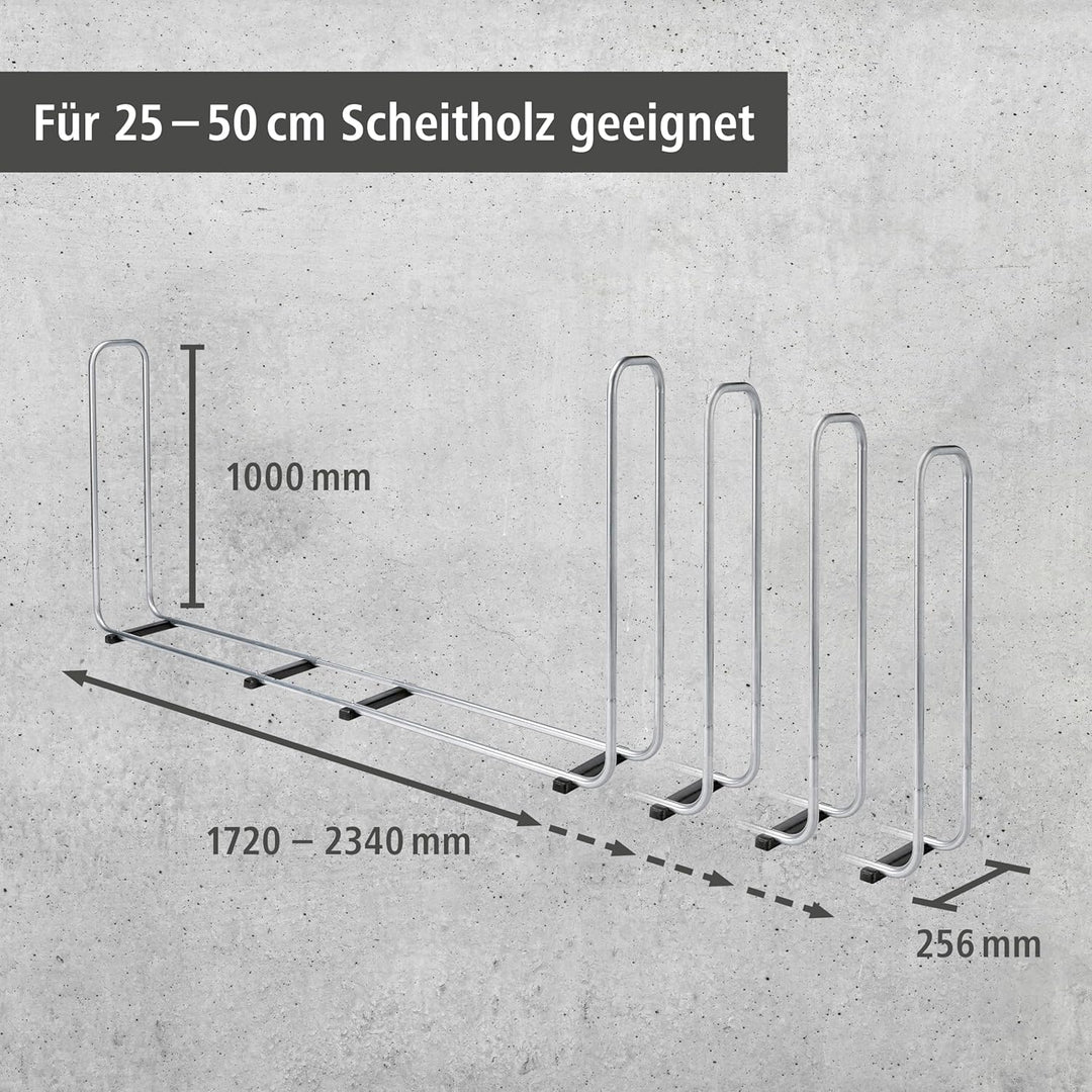 wolfcraft Stapelhilfe für Brennholz 5122000 / Verstellbare Kaminholzaufbewahrung für den Aussenberei