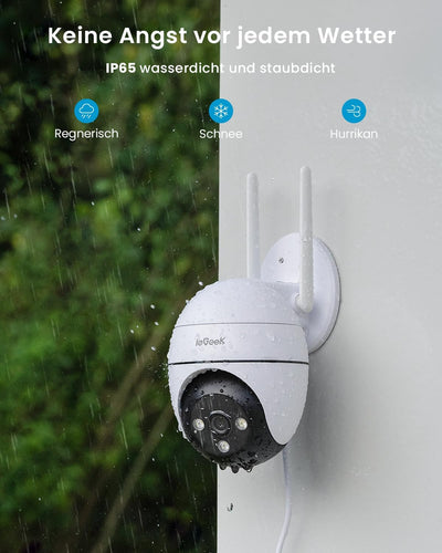 ieGeek 2K Überwachungskamera Aussen WLAN, PTZ Outdoor IP Kamera überwachung aussen, WiFi Dome Camera