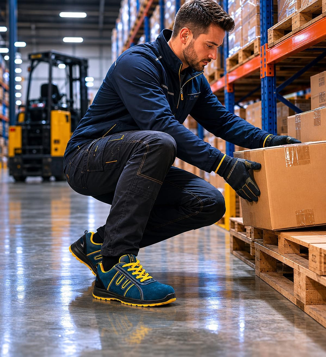 Urgent Arbeitsschuhe 212 S1 Sicherheitsschuhe Herrenschuhe 40 EU Blau, 40 EU Blau
