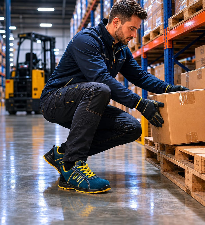 Urgent Arbeitsschuhe 212 S1 Sicherheitsschuhe Herrenschuhe 40 EU Blau, 40 EU Blau
