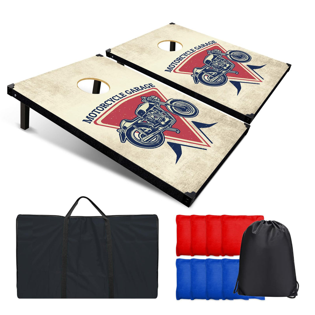 Cornhole Spiel Verordnung Grösse 91cmx60cm, Sackloch Spiel mit Corn Hole Spiel mit 2 Boards, 8 Wurfb