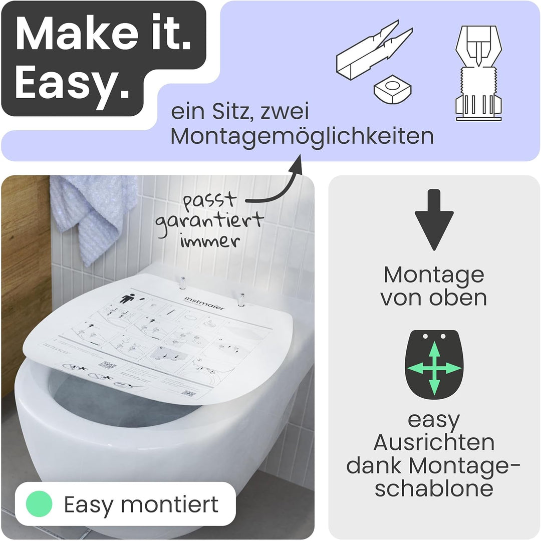 instmaier Helma | Toilettendeckel mit Absenkautomatik | Trendfarbe Koralle | TÜV geprüft | Ovale For
