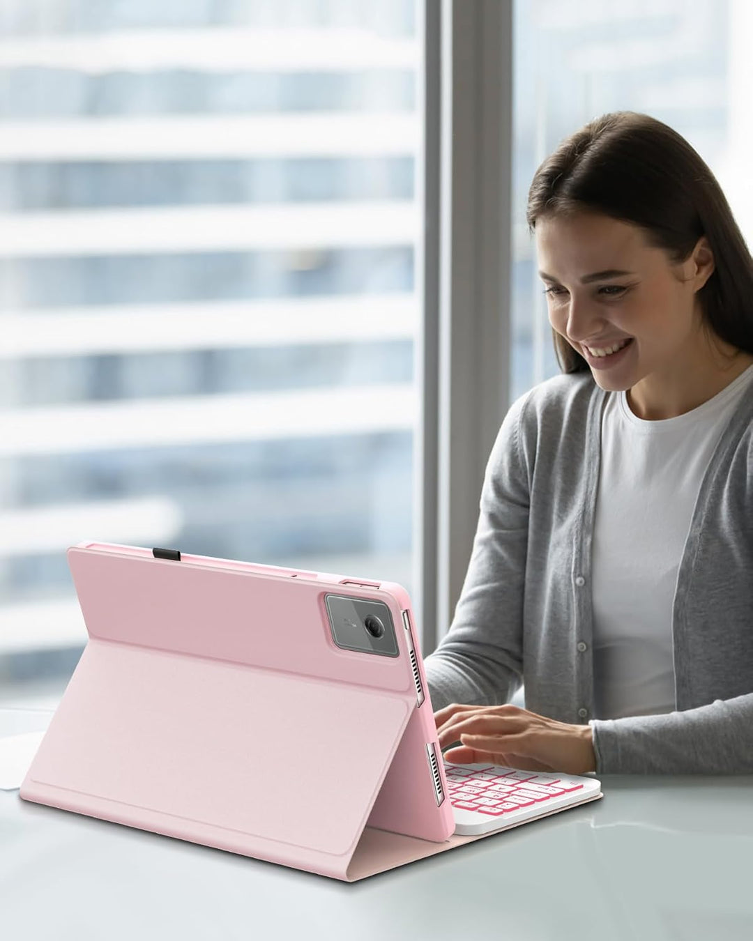 Beleuchtete Tastatur Hülle für Lenovo Idea Tab 11" (2025), 7-Farben-Hintergrundlicht Bluetooth Keybo