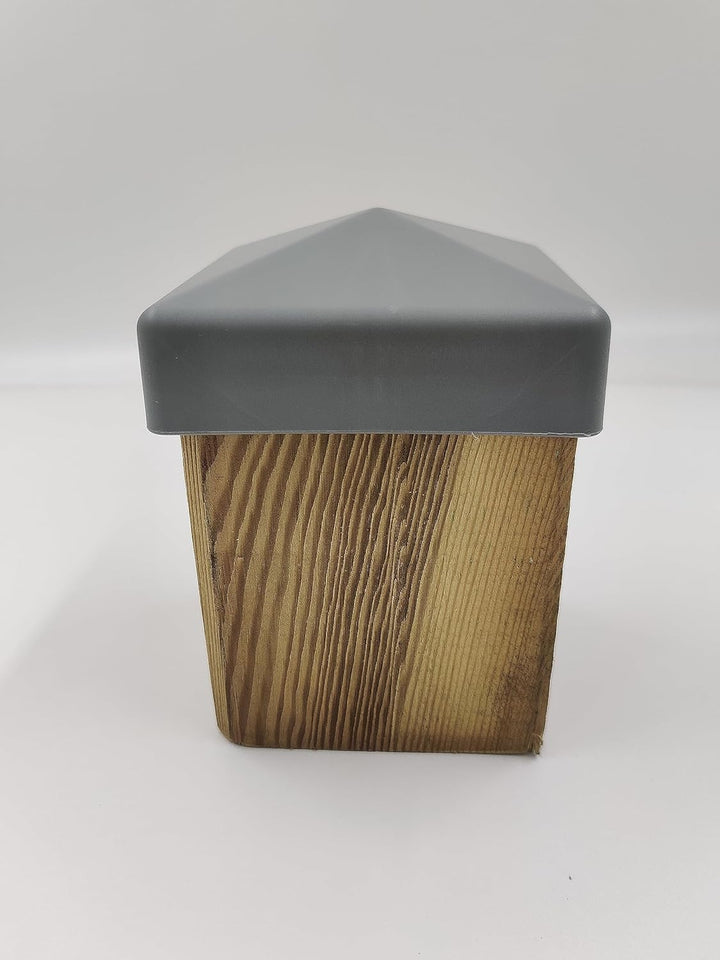 10 Stück Zaun Pfostenkappe 90 mm Pyramide Abdeckkappe grau für Pfosten 9 x 9 cm (UV stabilisiert/Mad