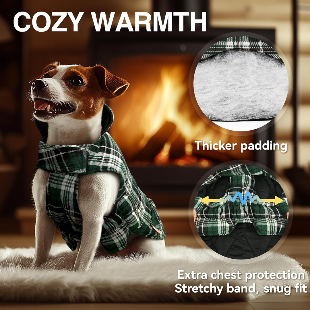 VIVAGLORY Softjoy Hundemantel, Wintermantel mit Bauchschutz, Hundejacke für Winter & Weihnachten, Wa