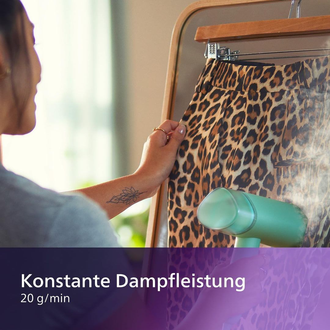 Philips 3000-Serie Tragbarer Dampfglätter - 1000 W, Kompakt und Faltbar, 100ml Wassertank konstante