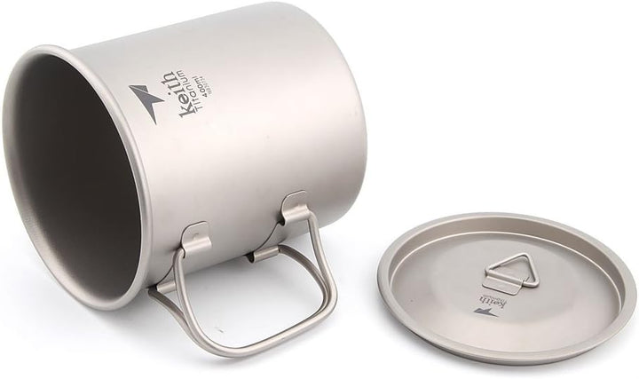Keith 300 ml / 900 ml Titan Tasse Outdoor Geschirr Camping Reisen Faltbare Griff Tasse Grau, Grau