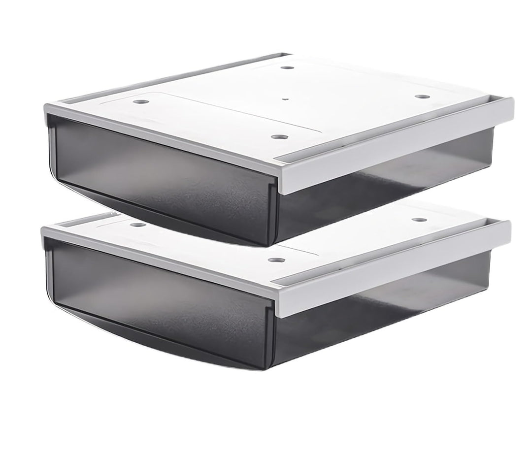 TUKA 2X 1,7L Unterschreibtisch-Schubladen 21x18x5,4cm, Selbstklebende Schubladen, Versteckte Unterba